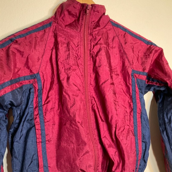 Vintage Vertical Active Windbreaker Jacket Size Medium 10-12 - Picture 7 of 8